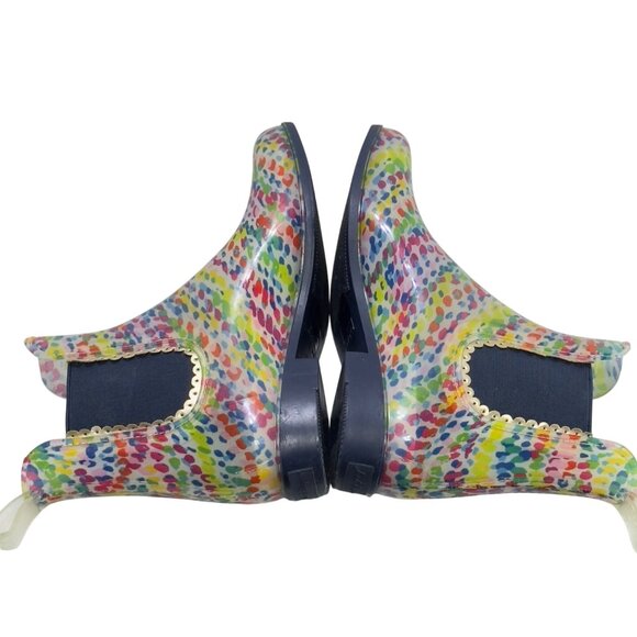 JACK ROGERS Women's Rain Boots Multicolor Rubber Elastic Side Panels Size 9M - Picture 5 of 9